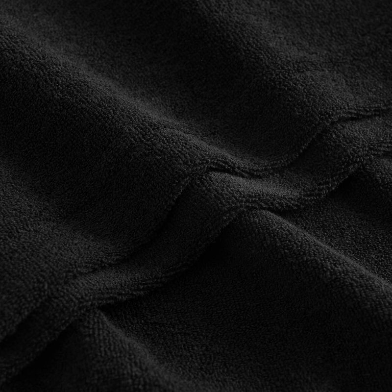 Close up of black terry towelling fabric