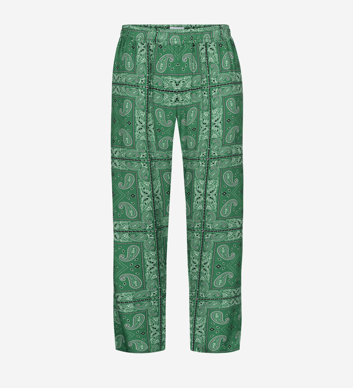 Long green patterned vacation pants