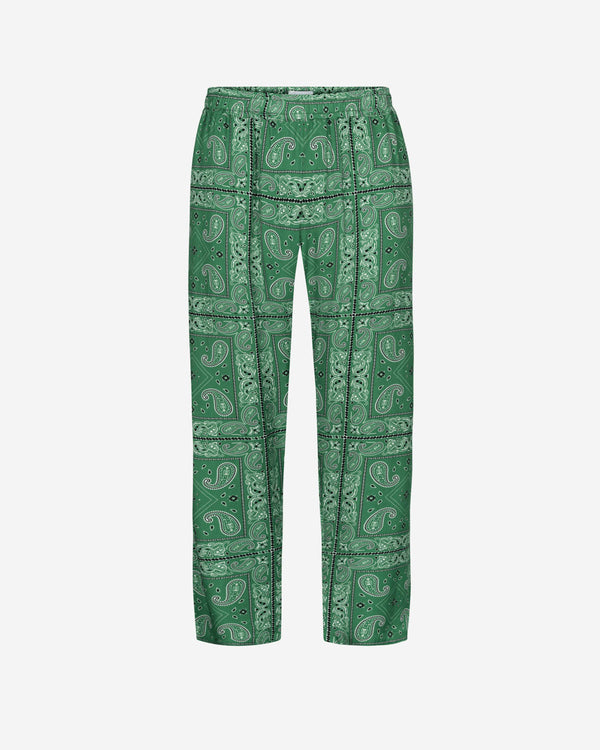 Long green patterned vacation pants