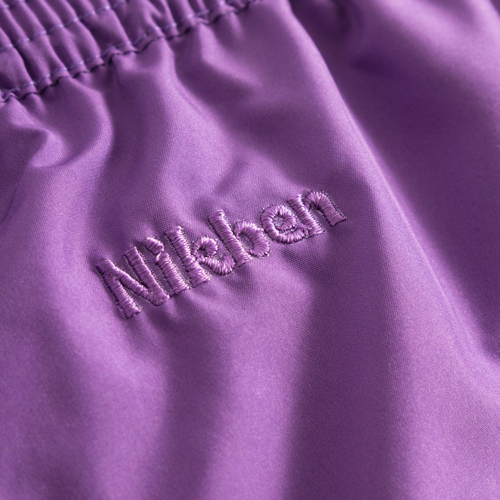 Purple logo embroidery