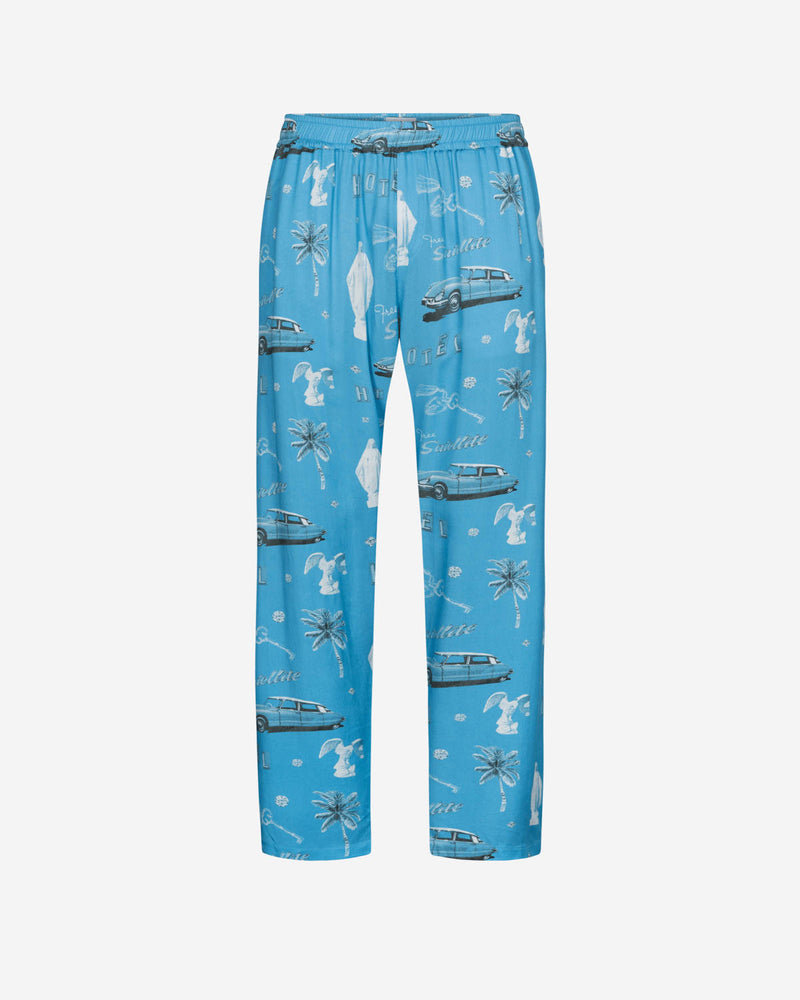 Long light blue pants with white print
