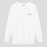 White long-sleeved t-shirt with an orange "Nikben" logo on the chest.