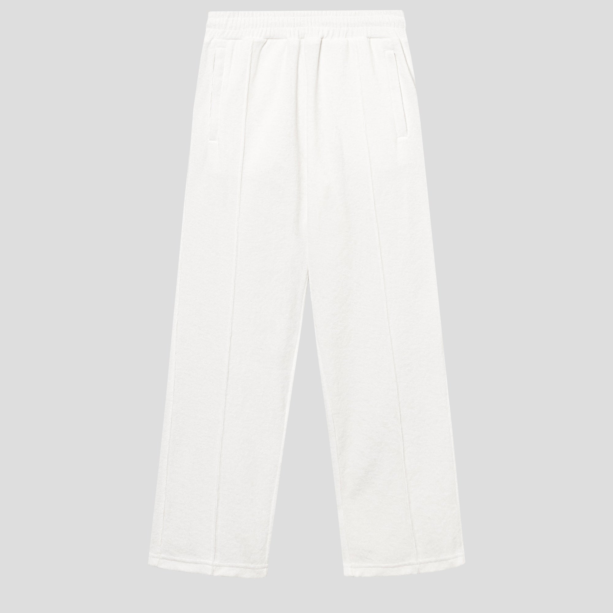 Off white pants in terry toweling fabric